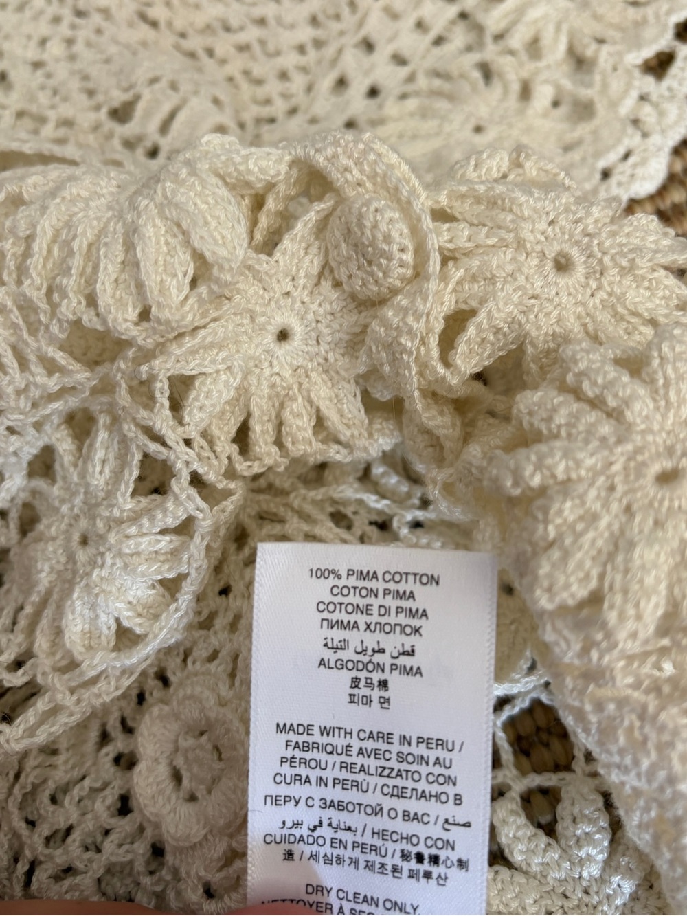 Doen Chrysanthe Cotton Crochet Lace Embroidered Short Sleeve Top Pearl Cream - Picture 13 of 15